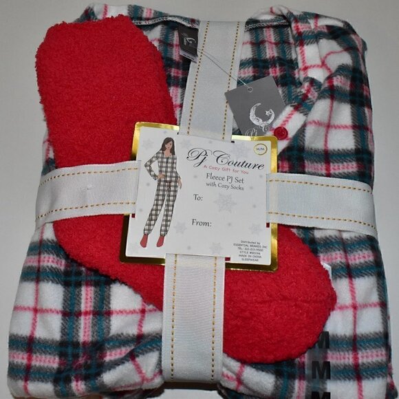 PJ Couture 2 Piece Multi Color Winter Pajamas Plaid Size M - Picture 2 of 5